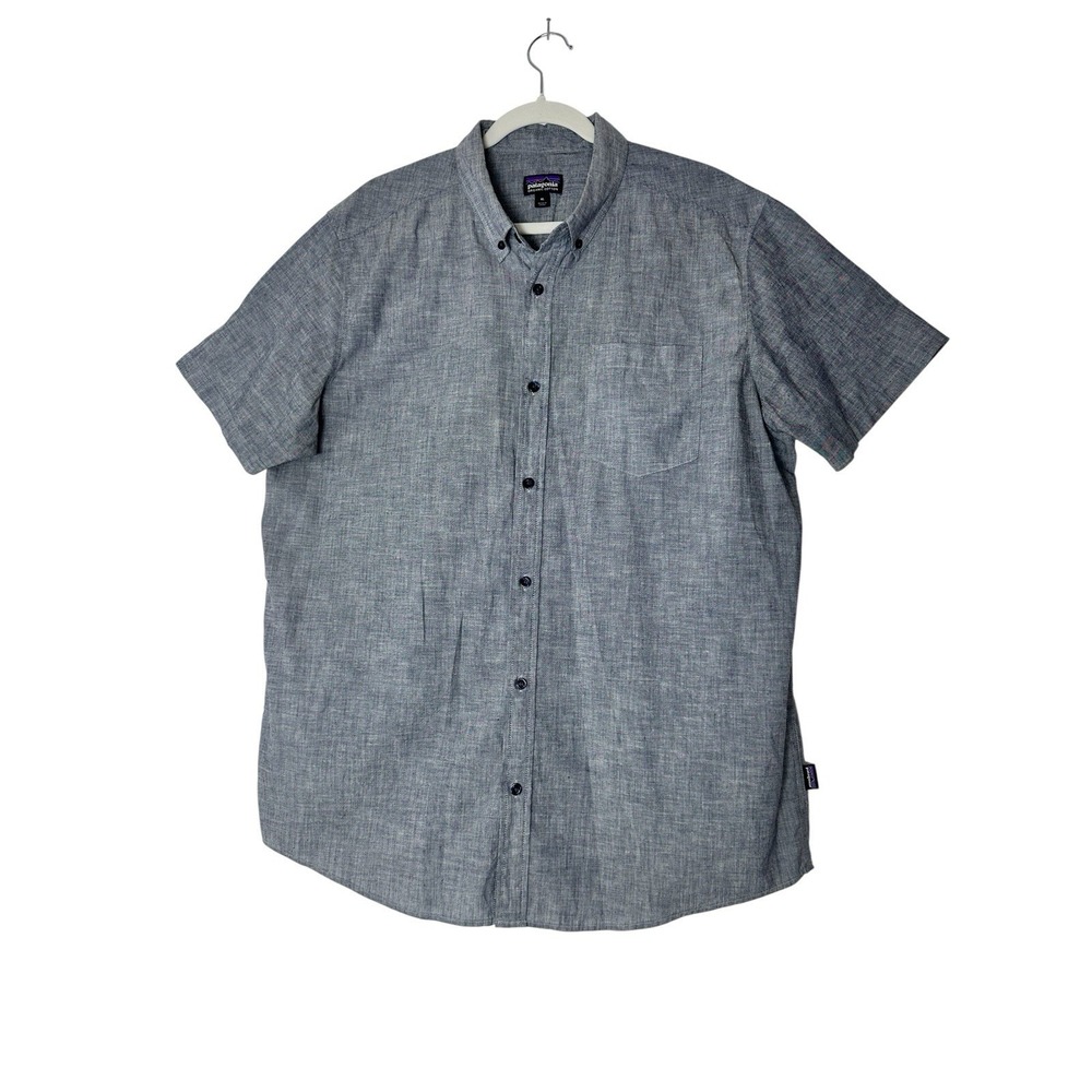 PATAGONIA‎ Shirt Men's XL Short Sleeve Button Front Hiking Outdoor Pockets